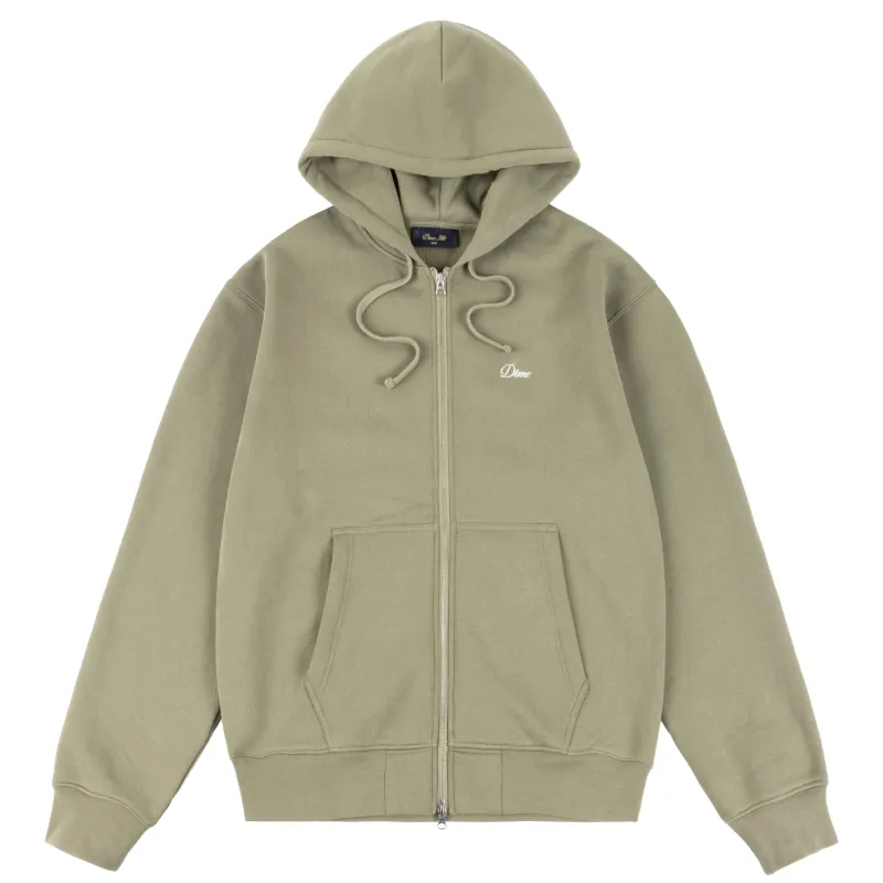 Dime Cursive Small Logo Zip-Hoodie - Army Green sold by MENU