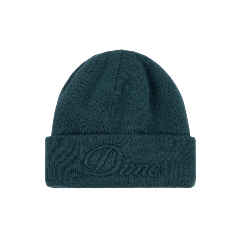 Dime Cursive Fold Beanie - Teal sold by MENU