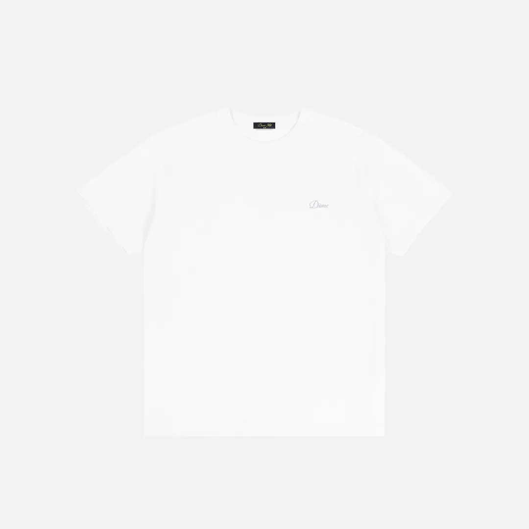 Dime Cursive Small Logo T-Shirt - White sold by MENU