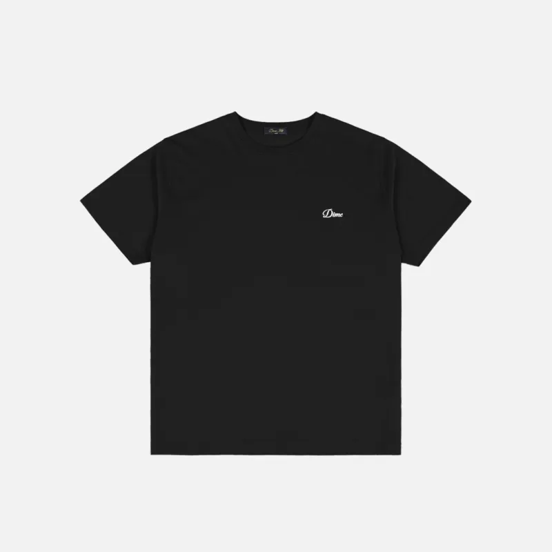 Dime Cursive Small Logo T-Shirt - Black sold by MENU