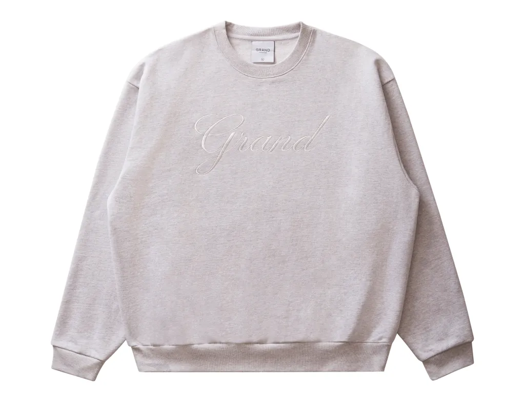 Grand Collection Big Script Crewneck - Ash sold by MENU