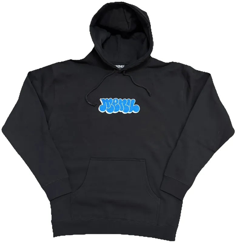 Menu Noah Embroidered Hoody - Black/Blue sold by MENU