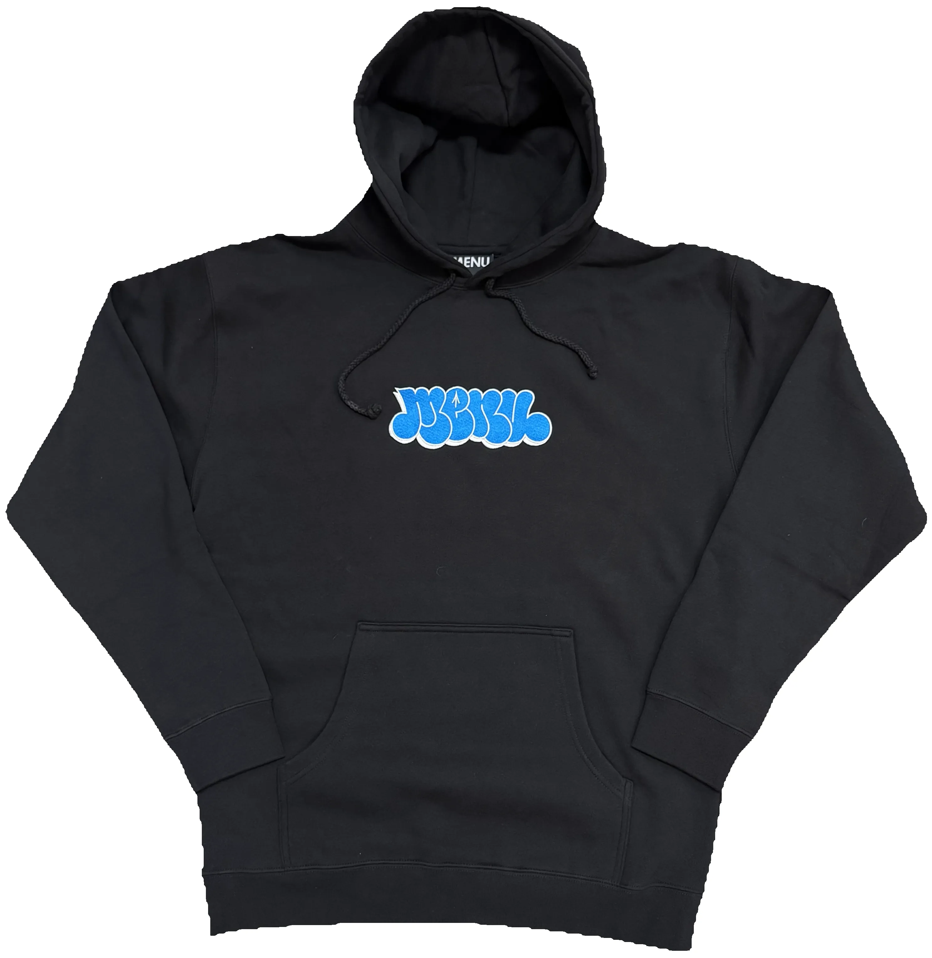 Menu Noah Embroidered Hoody - Black/Blue sold by MENU