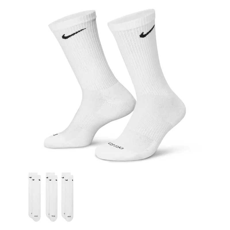 Nike Everyday Cush Crew Socks 3 Pack - White/Black sold by MENU