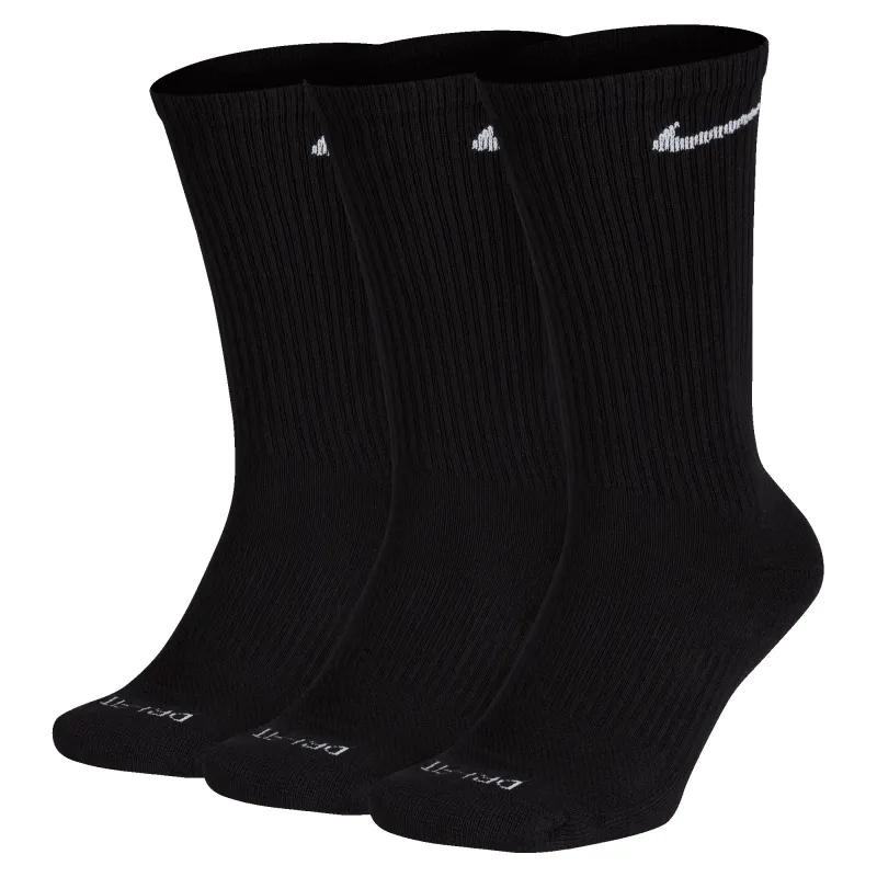 Nike Everyday Cush Crew Socks 3 Pack - Black/White sold by MENU