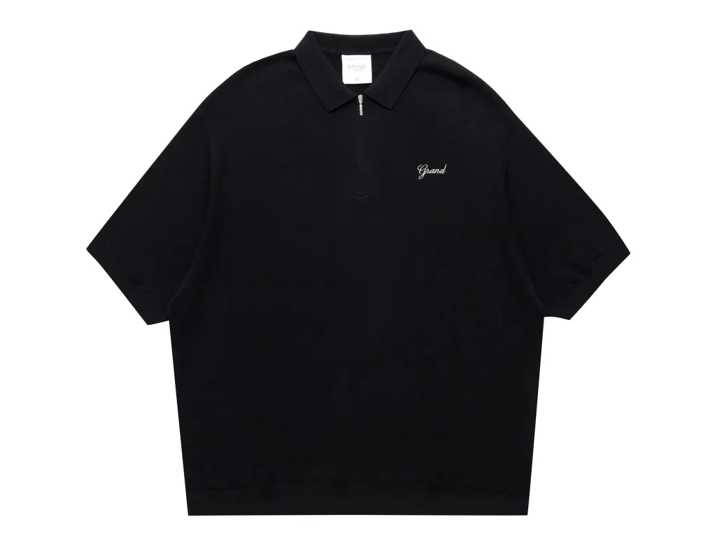 Grand Collection Knit 1/4 Zip - Black made by MENU
