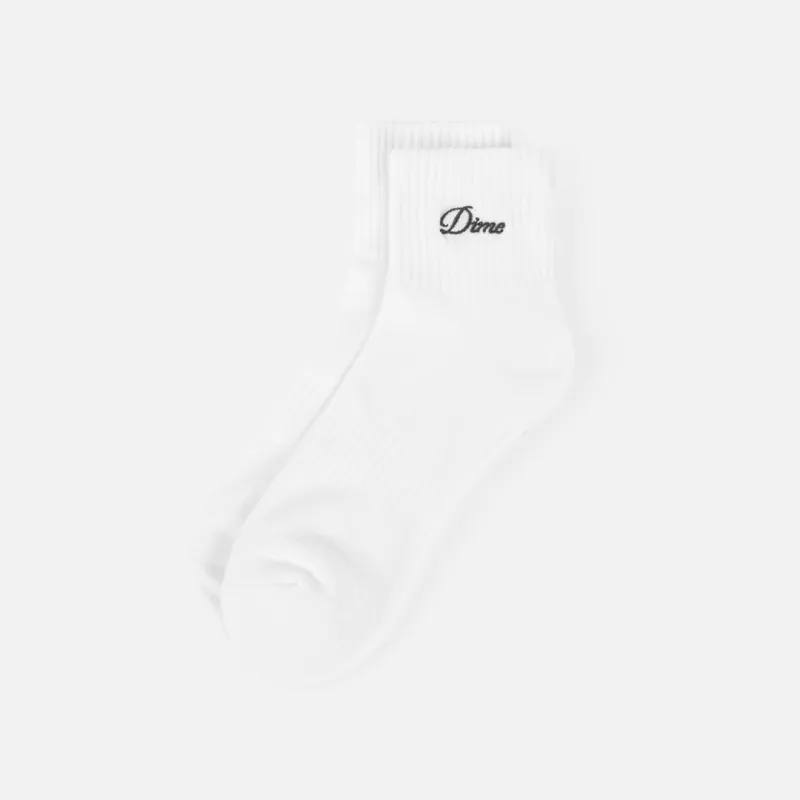 Dime Two Pack Ankle Socks - White made by Dime