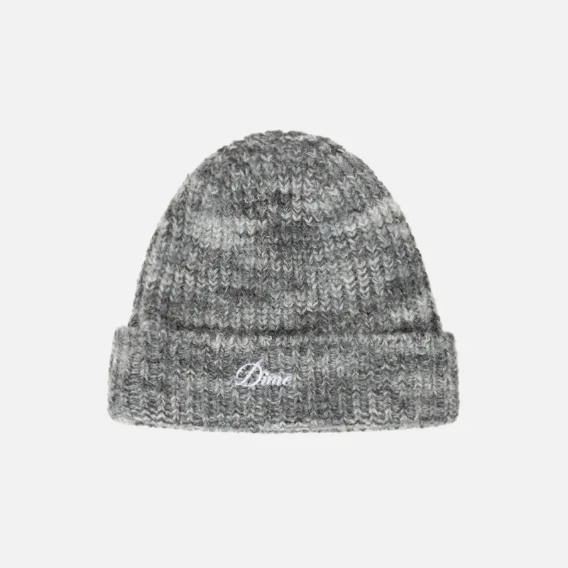 Dime Fuzzy Fold Beanie - Charcoal Multi made by Dime