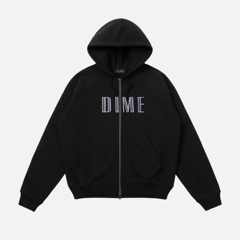 Dime Blocks Zip Hoodie - Black made by Dime