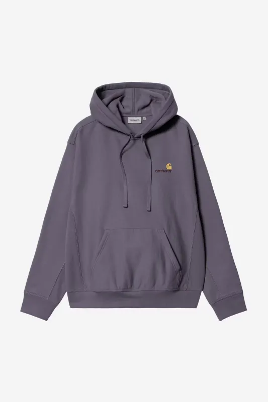 Carhartt WIP Hooded American Script Sweatshirt - Shady Purple made by Carhartt WIP