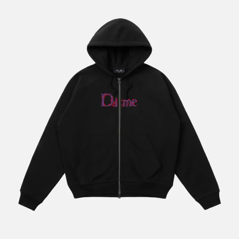 Dime Classic Veins Zip Hoodie - Black made by Dime
