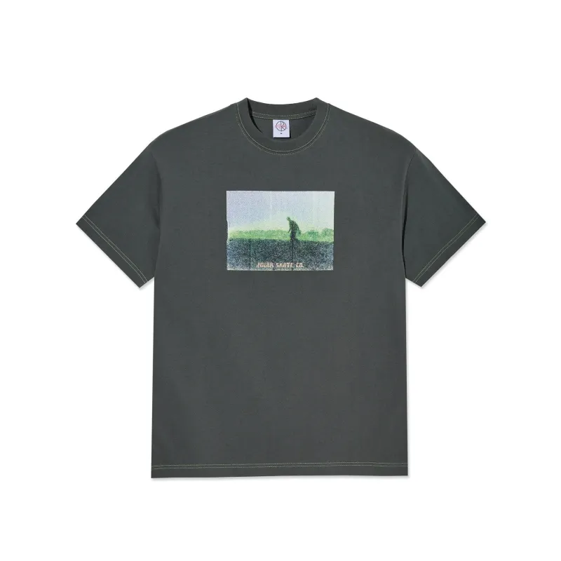 Polar Contrast Beach Walk Tee - Graphite/Green made by Polar Skate