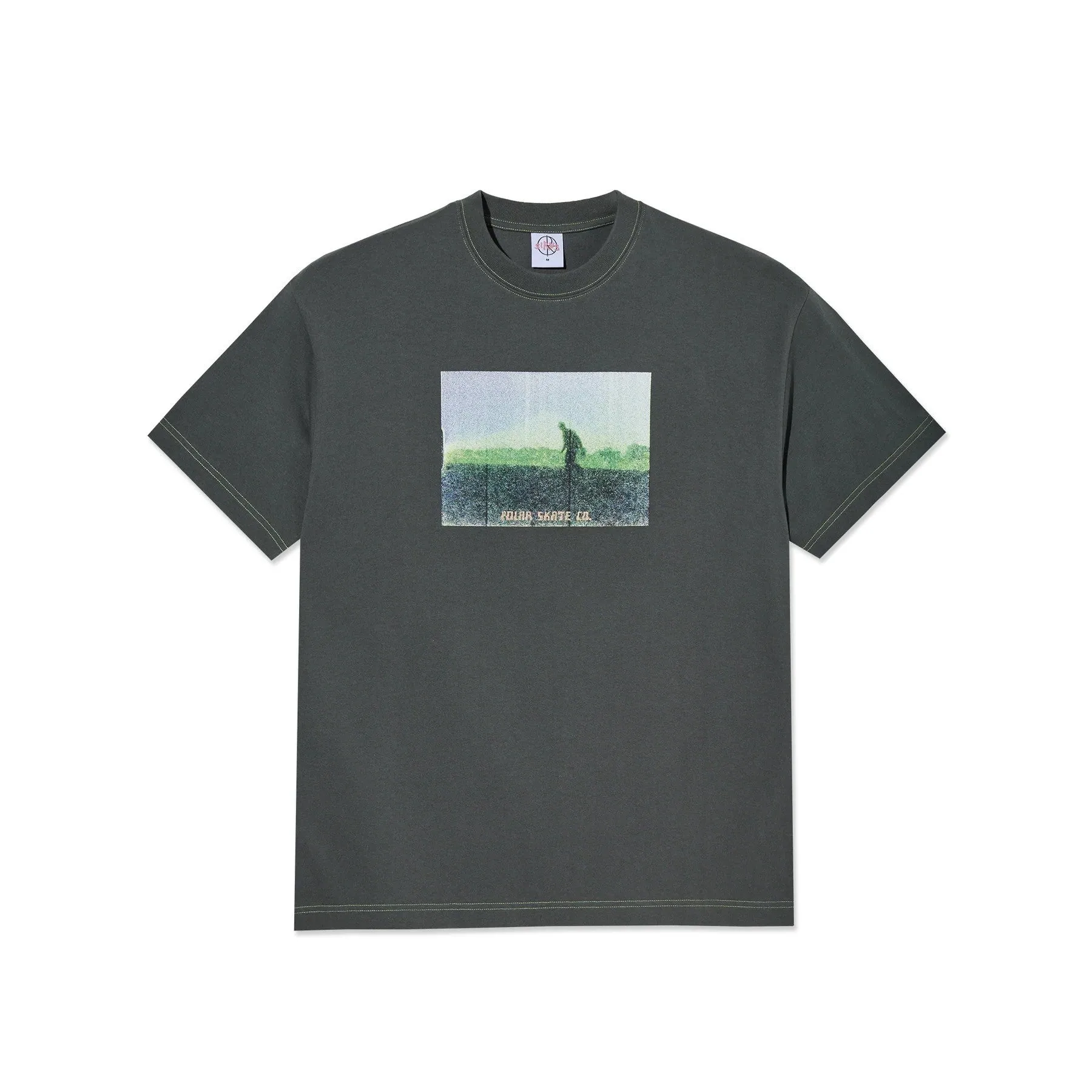 Polar Contrast Beach Walk Tee - Graphite/Green sold by MENU