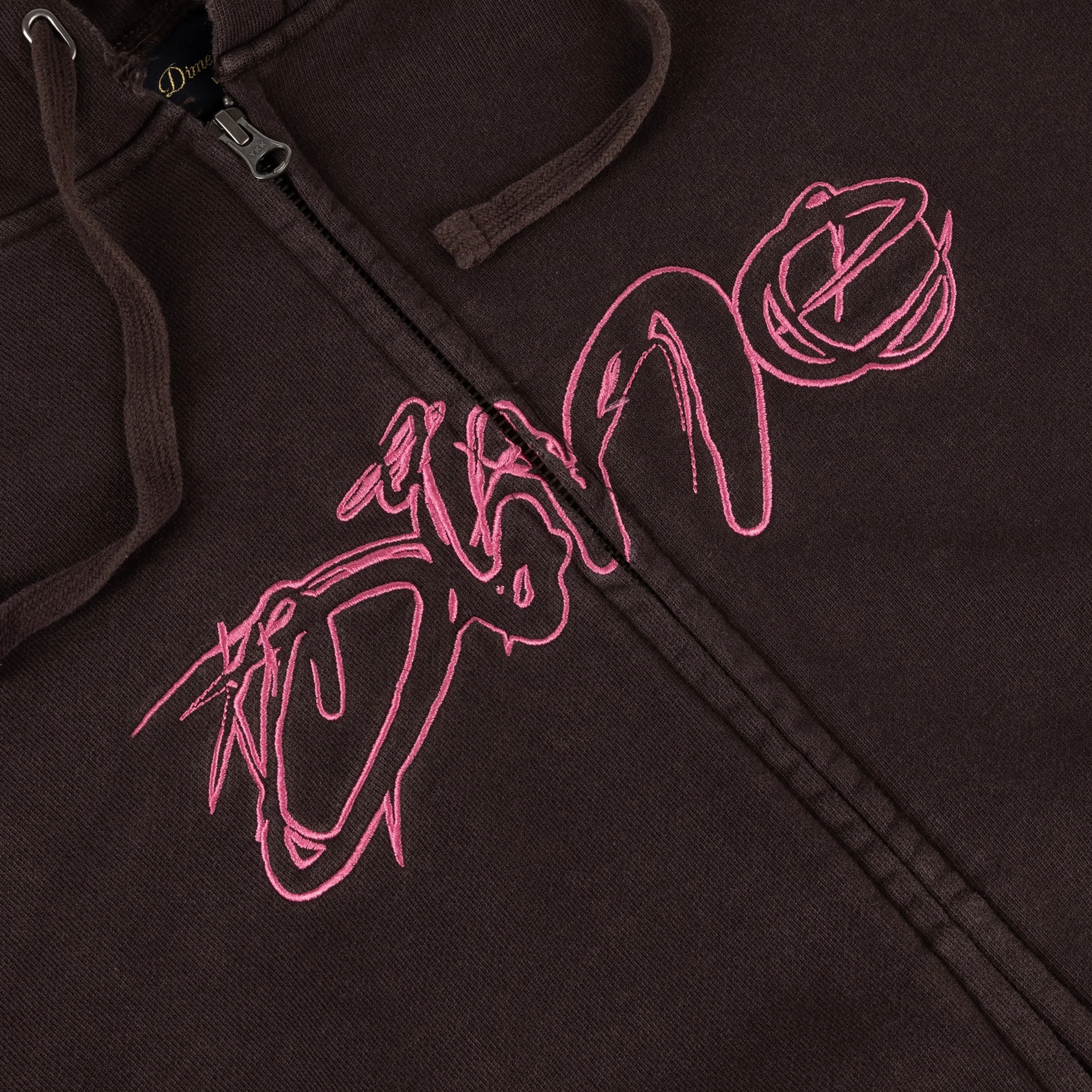 Dime Distressed Terry Zip Hoodie - Acid Brown sold by MENU product image thumbnail 2