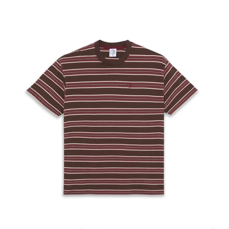Polar Stripe Tee - Brown/Red made by Polar Skate