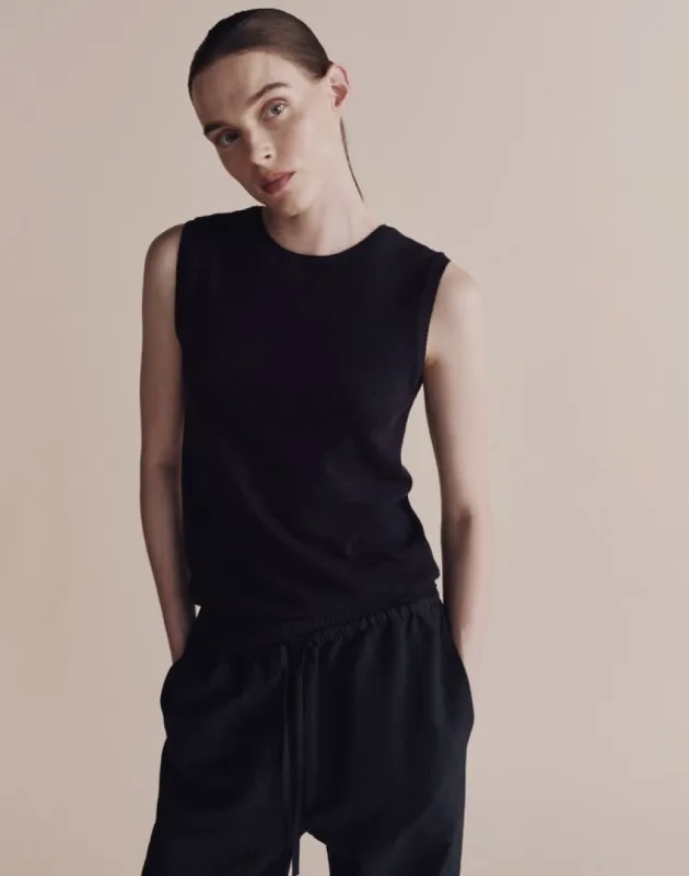 Mijeong Park Cotton Blend Sleeveless Knit Top sold by meraki