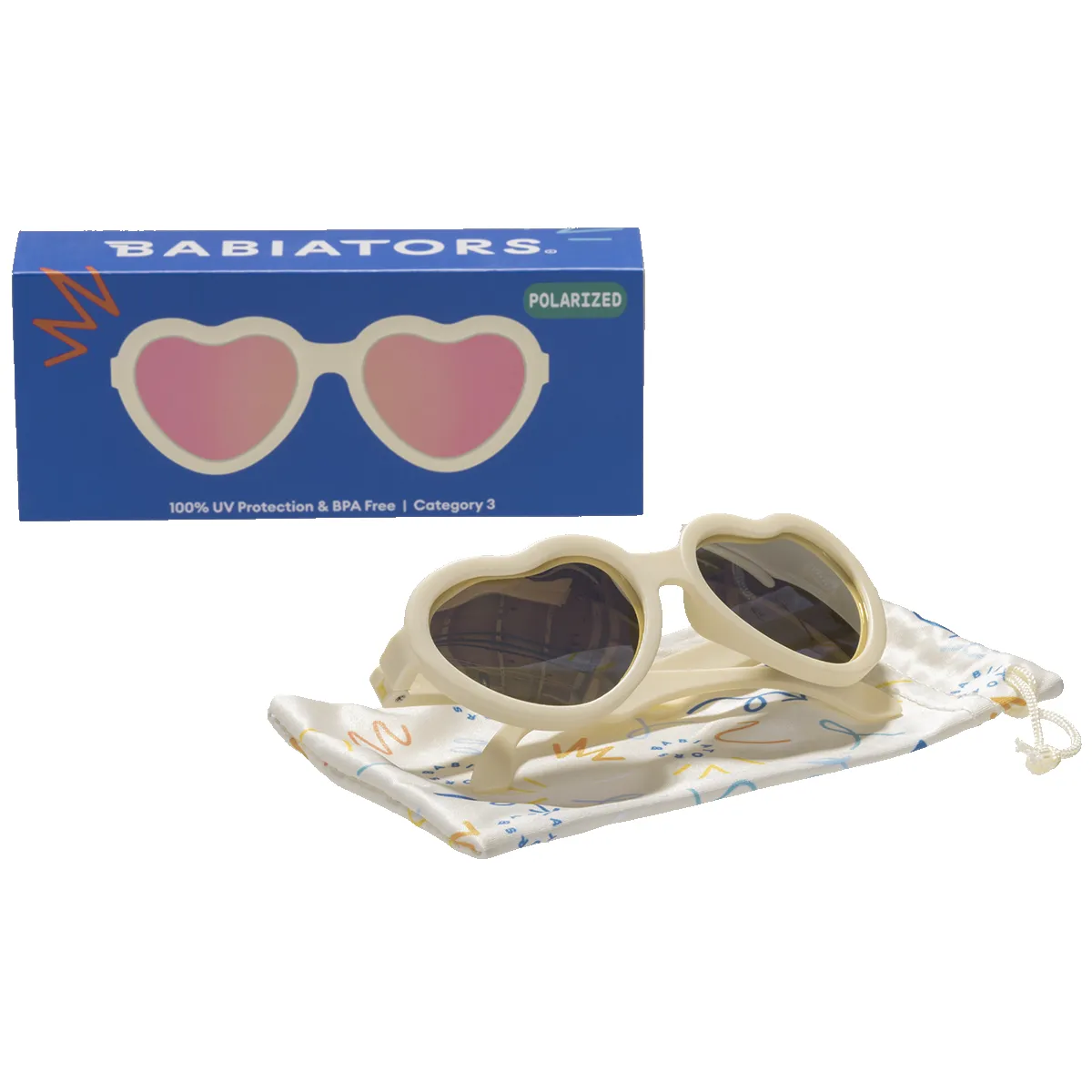 Sweet Cream Heart Mirrored Lense Sunglasses sold by Meri Meri product image thumbnail 3