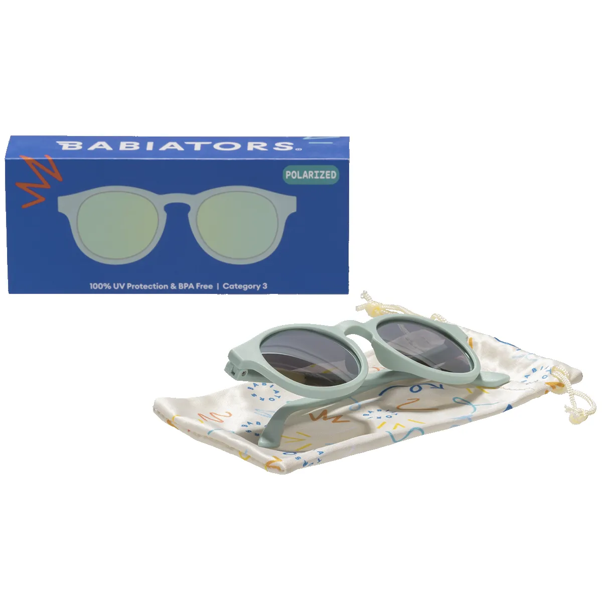 Seafoam Blue Keyhole Mirrored Lense Sunglasses sold by Meri Meri product image thumbnail 4