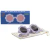 Lavender Flower Mirrored Lense Sunglasses sold by Meri Meri