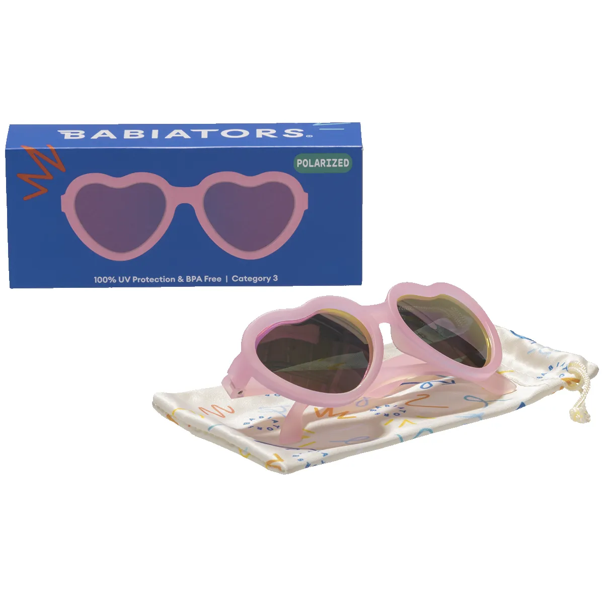 Frosted Pink Heart Mirrored Lense Sunglasses sold by Meri Meri product image thumbnail 4