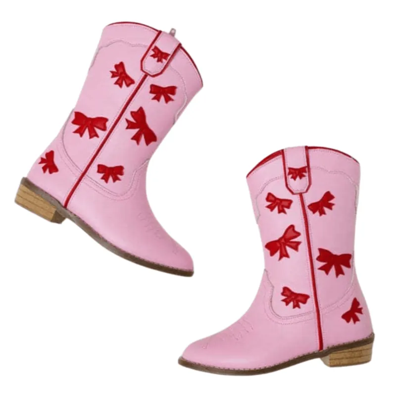 Cowgirl Red + Pink Bow Boots sold by Meri Meri