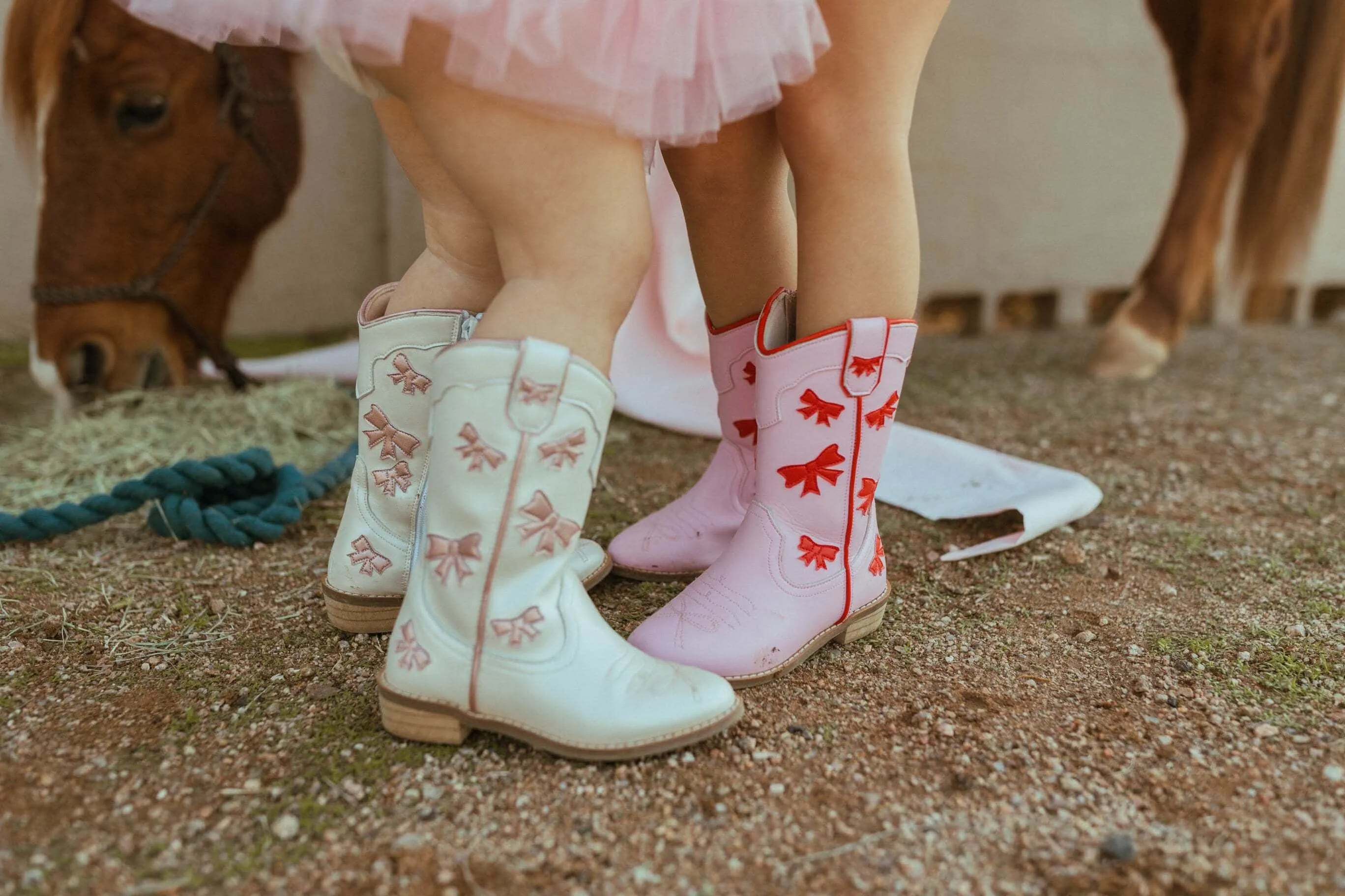 Cowgirl White + Pink Bow Boots sold by Meri Meri product image thumbnail 4