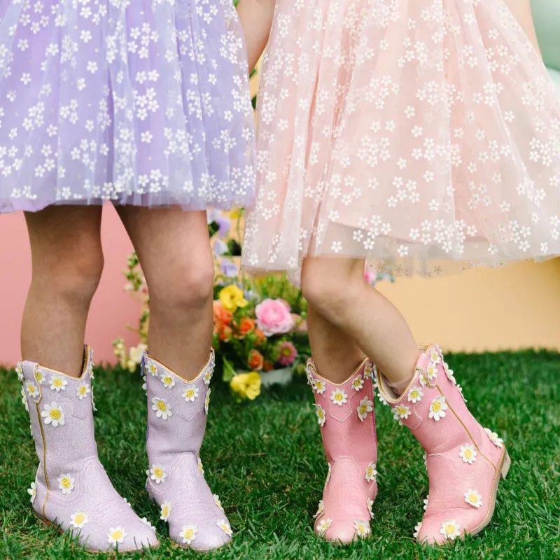Cowgirl Lilac Oopsie Daisy Boots sold by Meri Meri