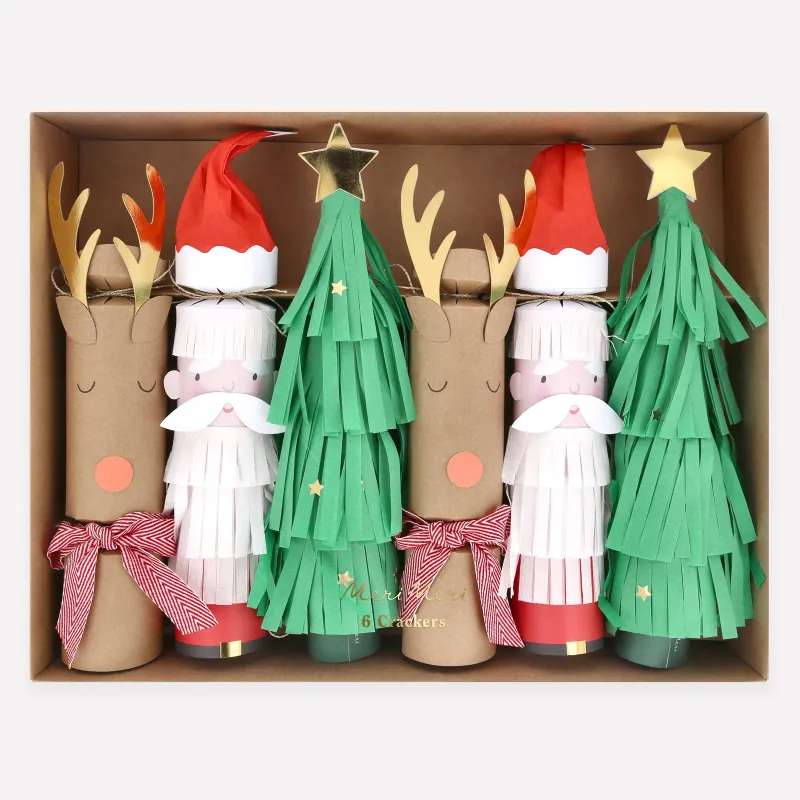 Santa, Reindeer & Tree Crackers (x 6) sold by Meri Meri