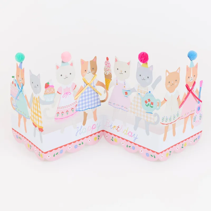Kitten Club Concertina Birthday Card made by Meri Meri