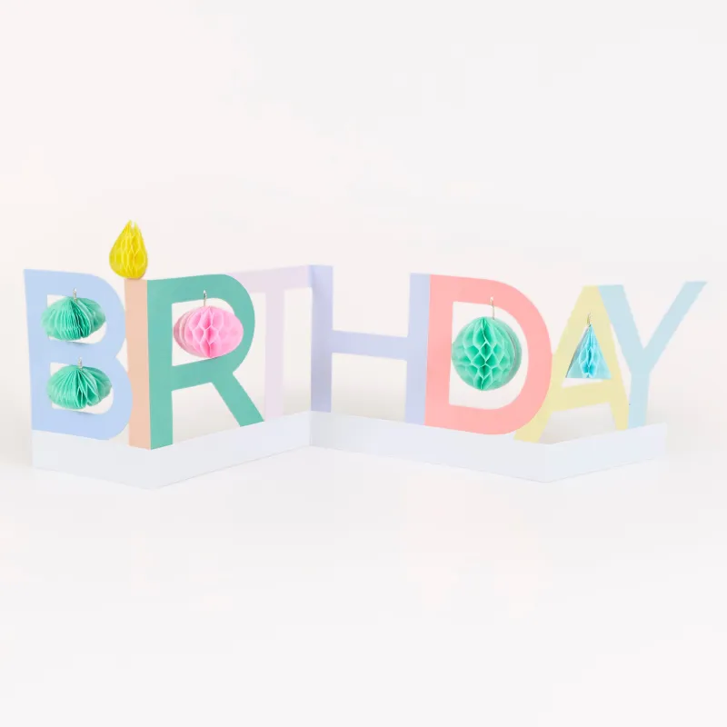 Honeycomb Birthday Concertina Card made by Meri Meri