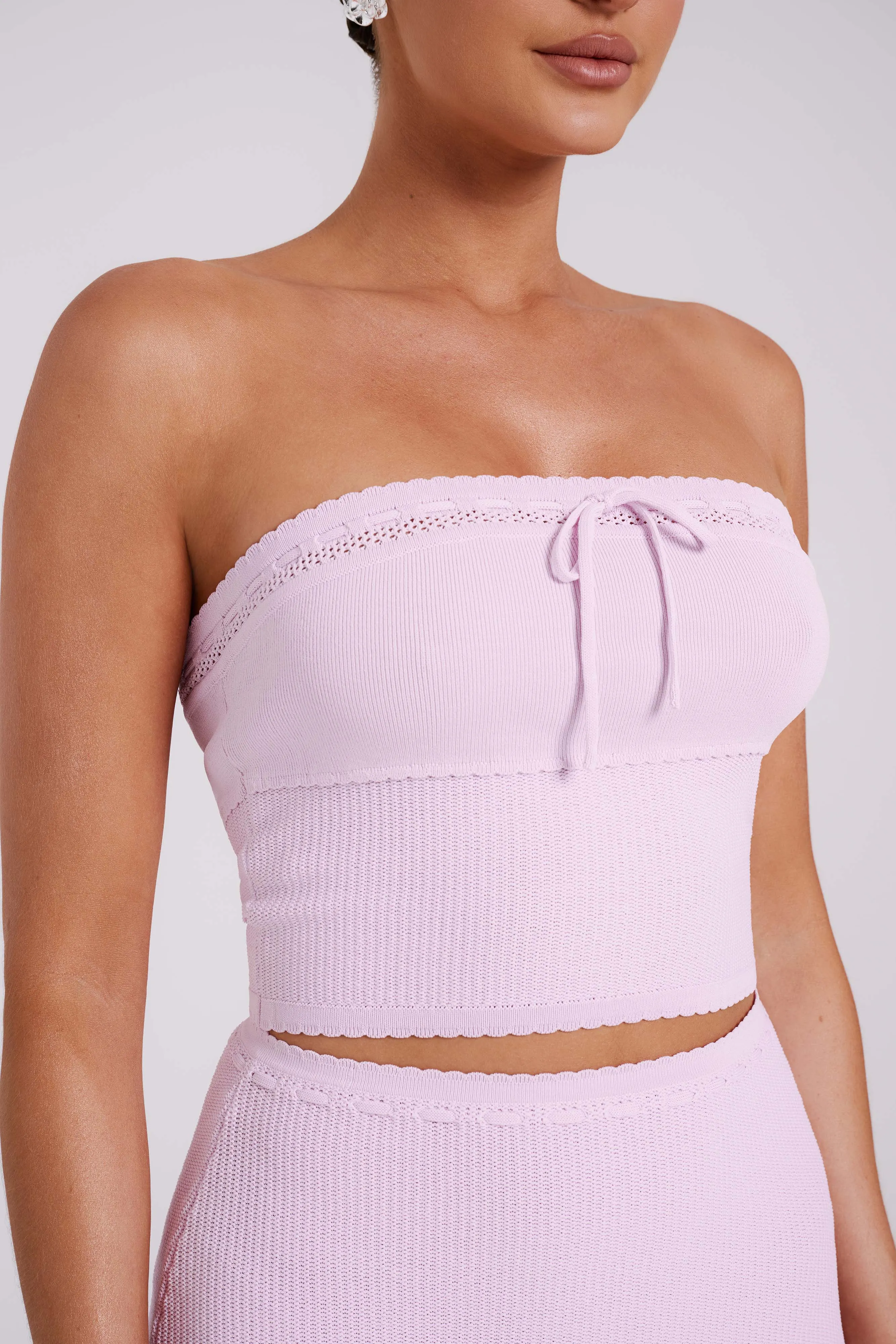 Kyra Waffle Knit Tube Top - Rosewater sold by Meshki product image thumbnail 2