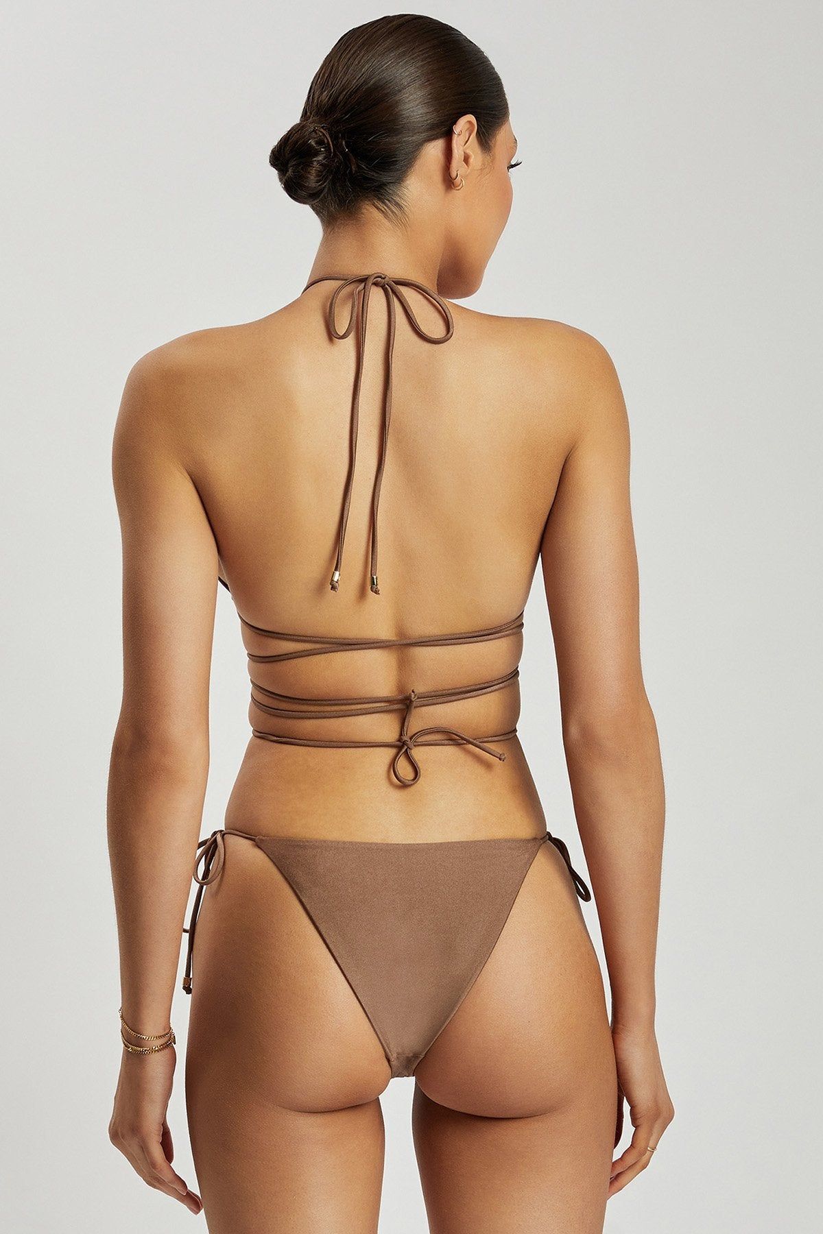 Ariel Triangle Tie Up Bikini Top - Chocolate sold by Meshki product image thumbnail 3