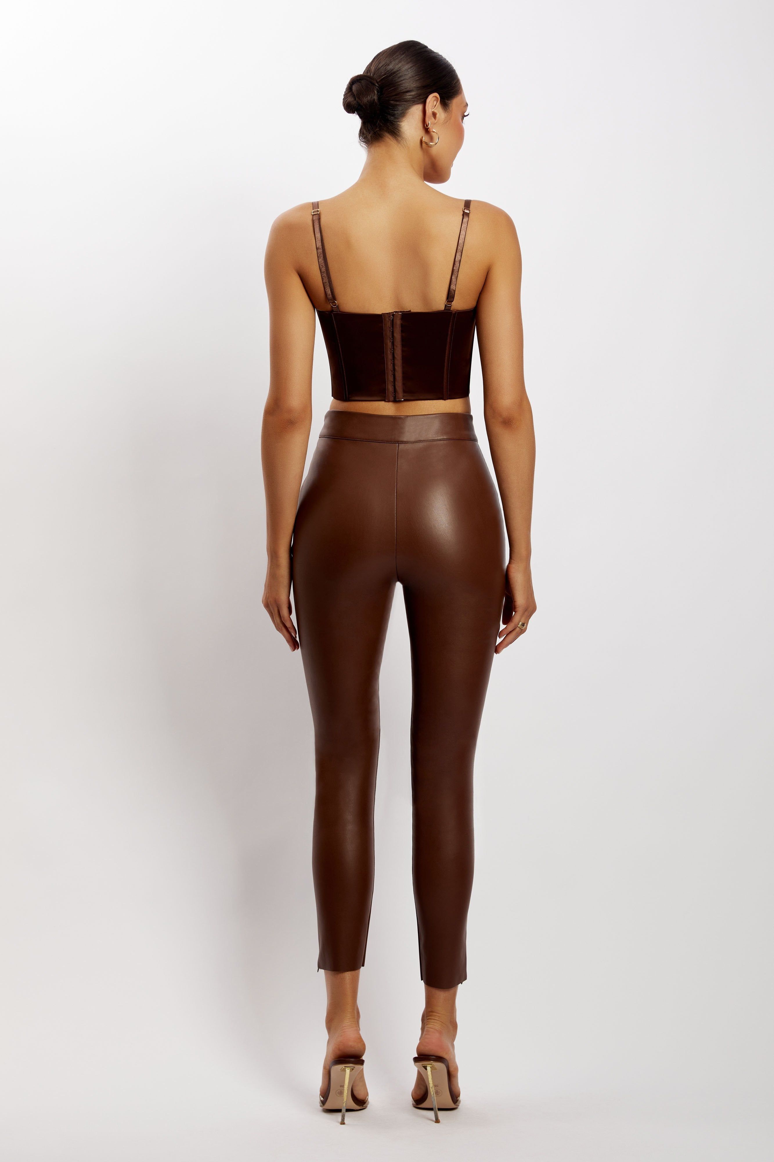 Lake Lace Cami Crop Top - Chocolate sold by Meshki product image thumbnail 3