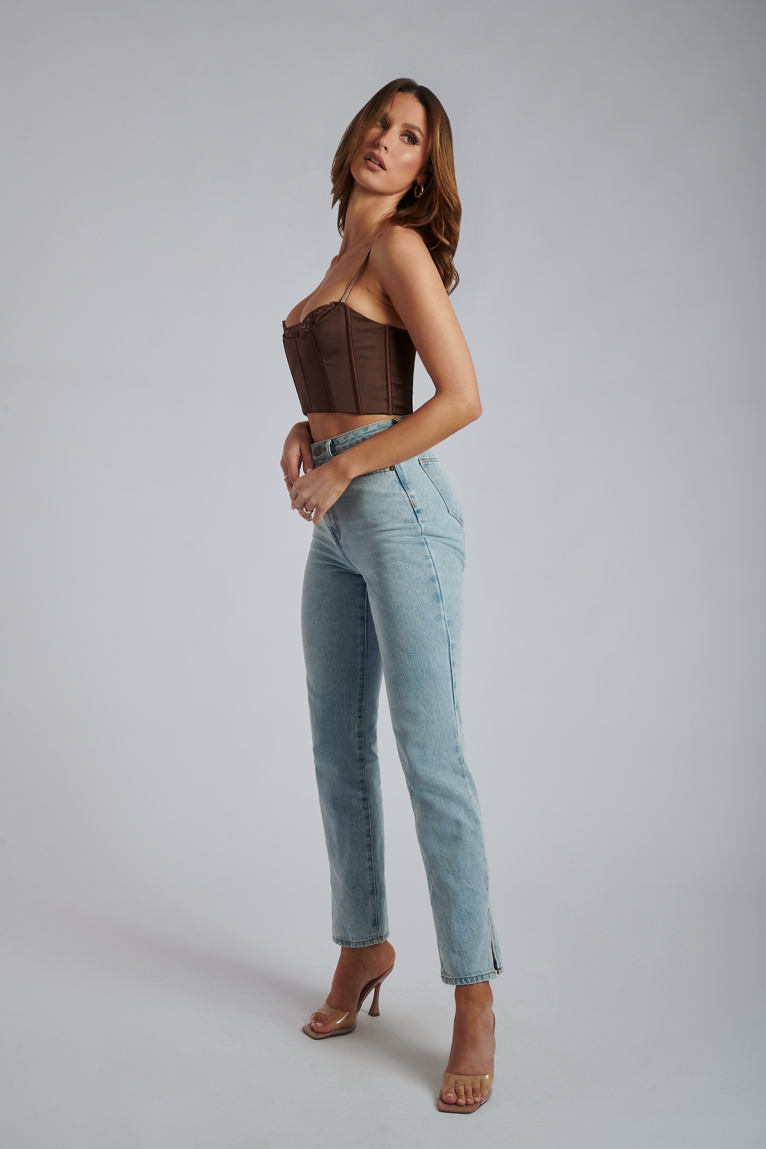 Lake Lace Cami Crop Top - Chocolate sold by Meshki product image thumbnail 12