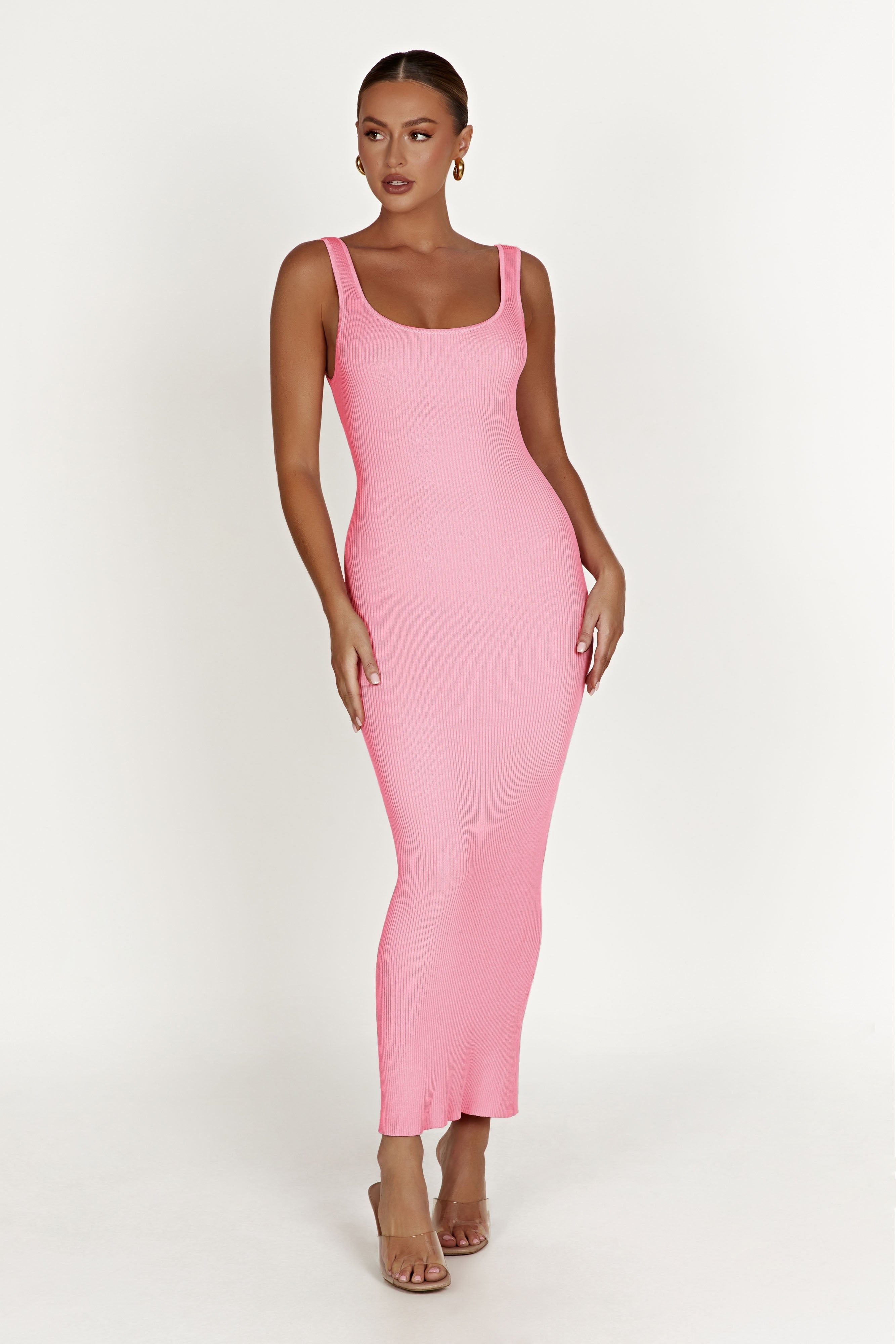 Hadley Backless Knit Maxi Dress - Candy Pink sold by Meshki product image thumbnail 2