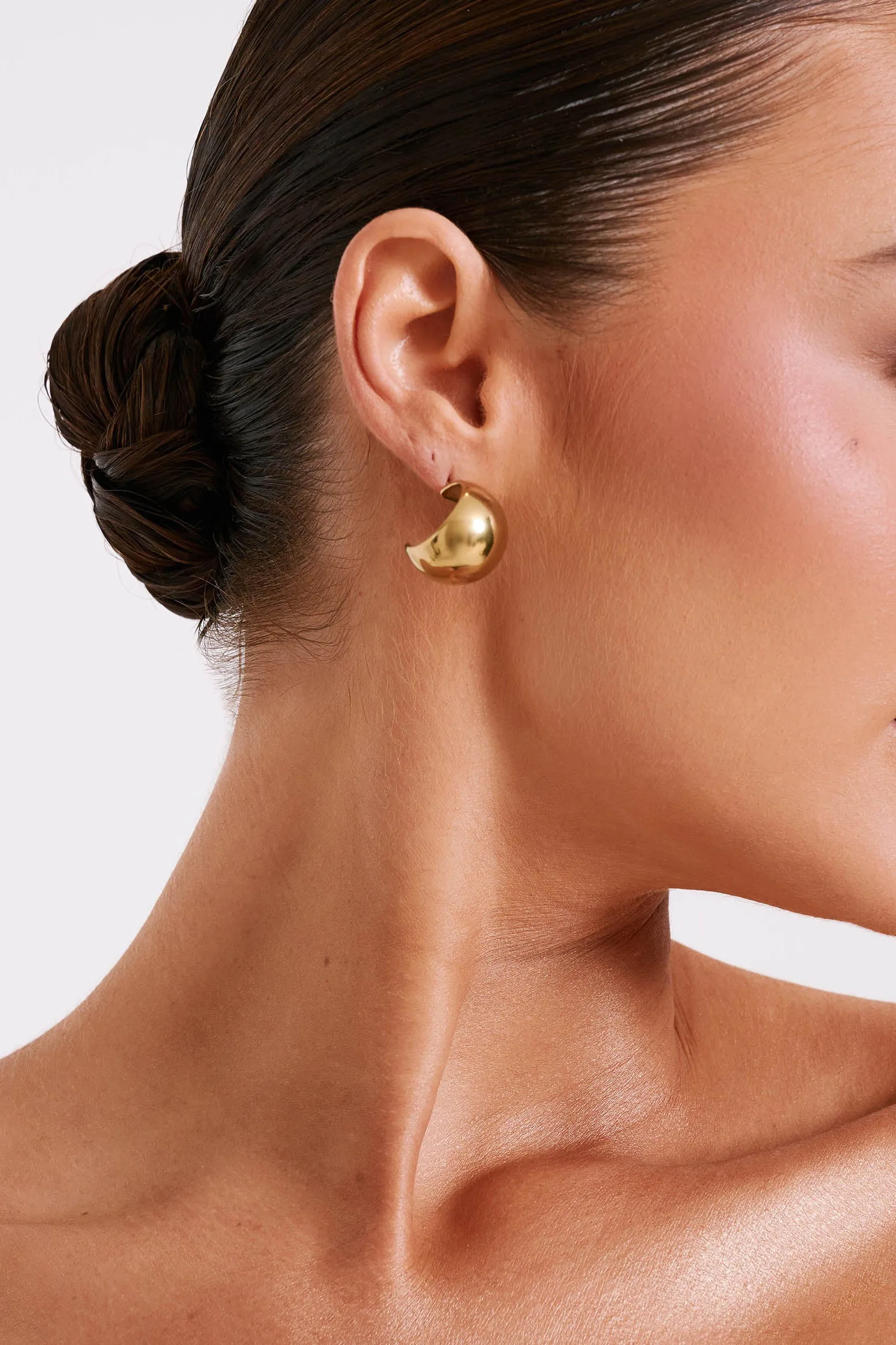 Katia Hoop Earrings - Gold sold by Meshki