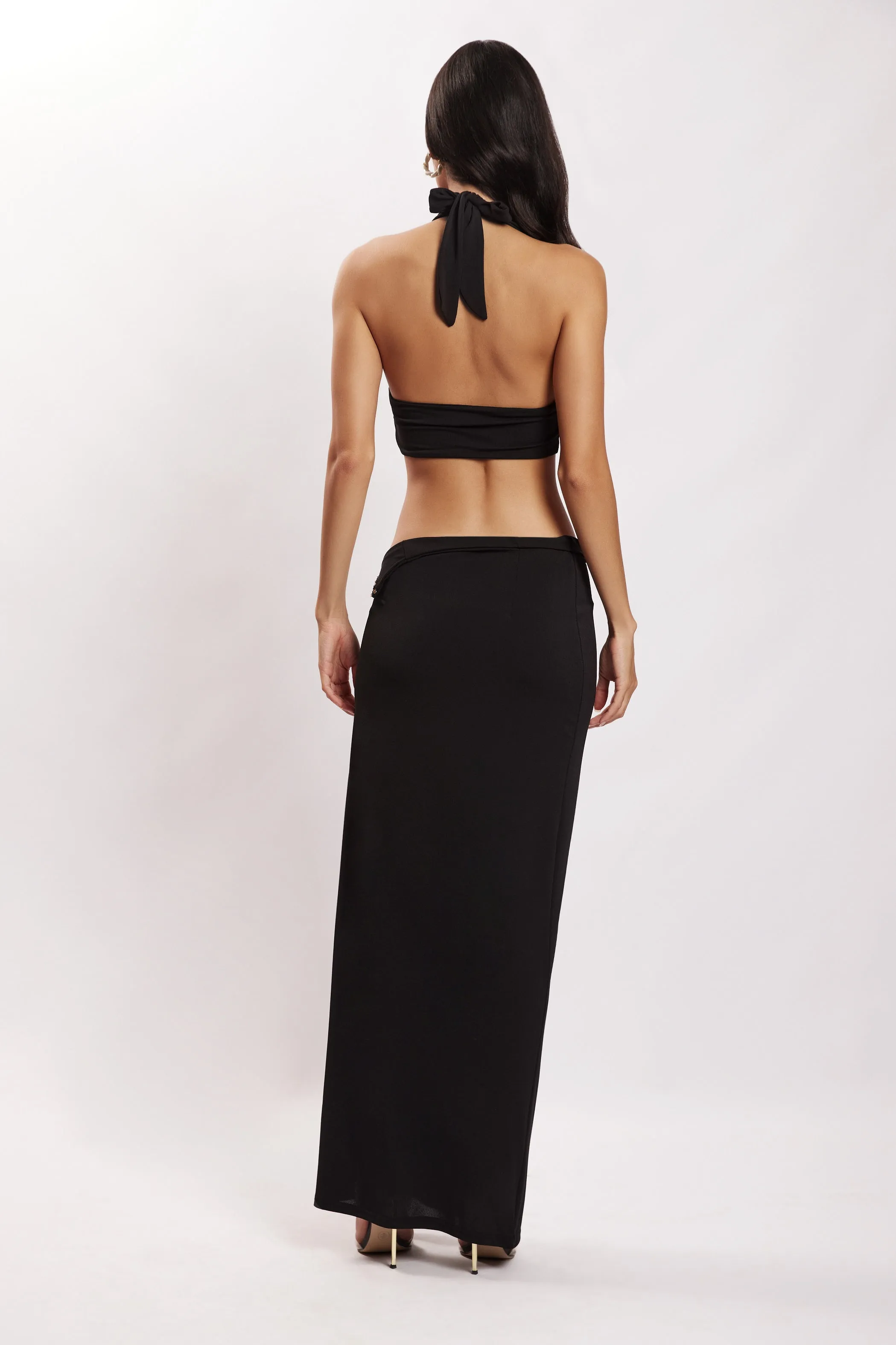 Nicole Halter Crop Top - Black sold by Meshki product image thumbnail 4