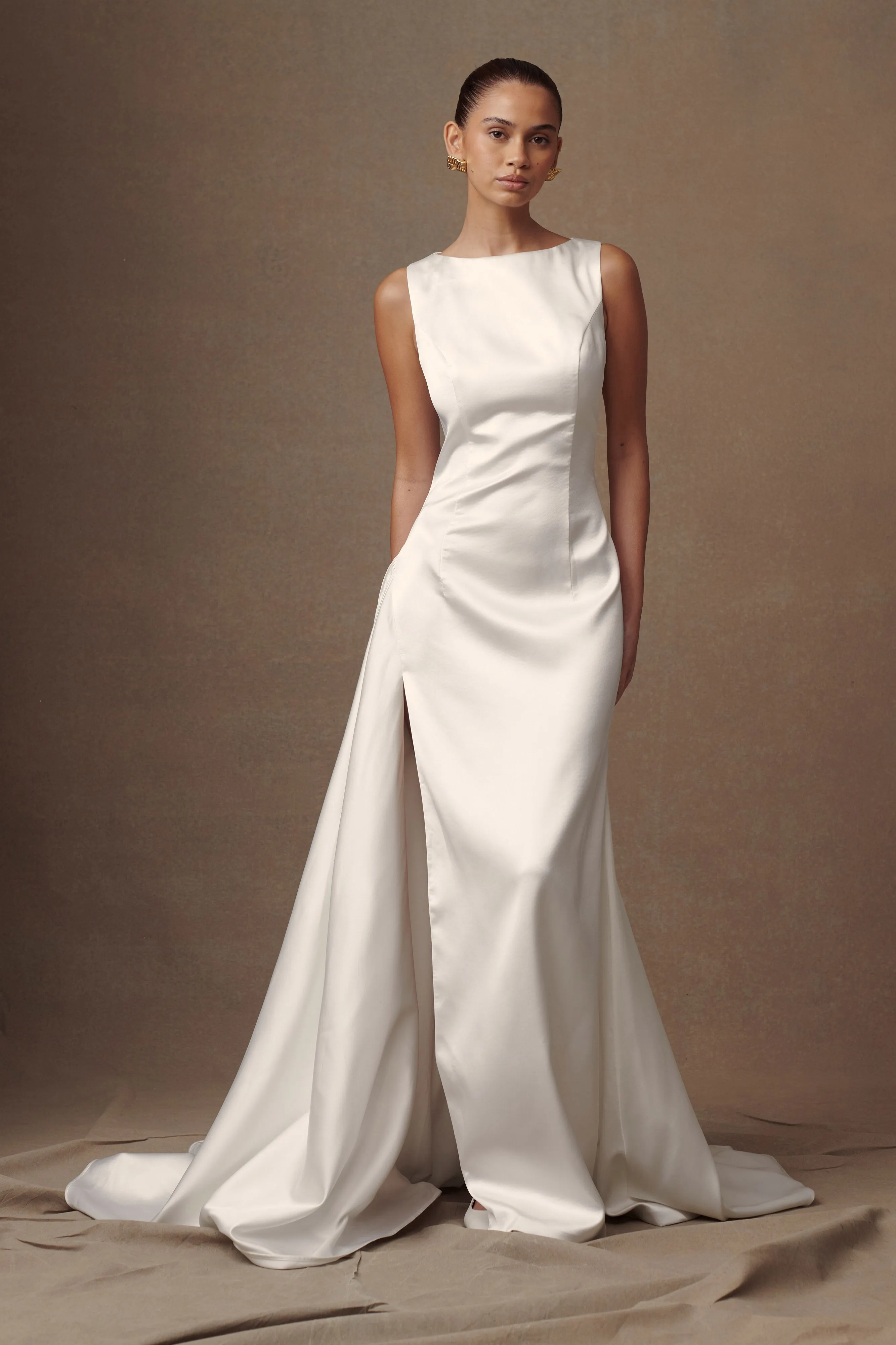 Fontanne Satin Wedding Gown - White sold by Meshki product image thumbnail 5