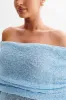 Marisol Off Shoulder Boucle Maxi Dress - Light Blue sold by Meshki