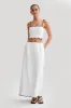 Alessio Scalloped Midi Skirt - Ivory sold by Meshki