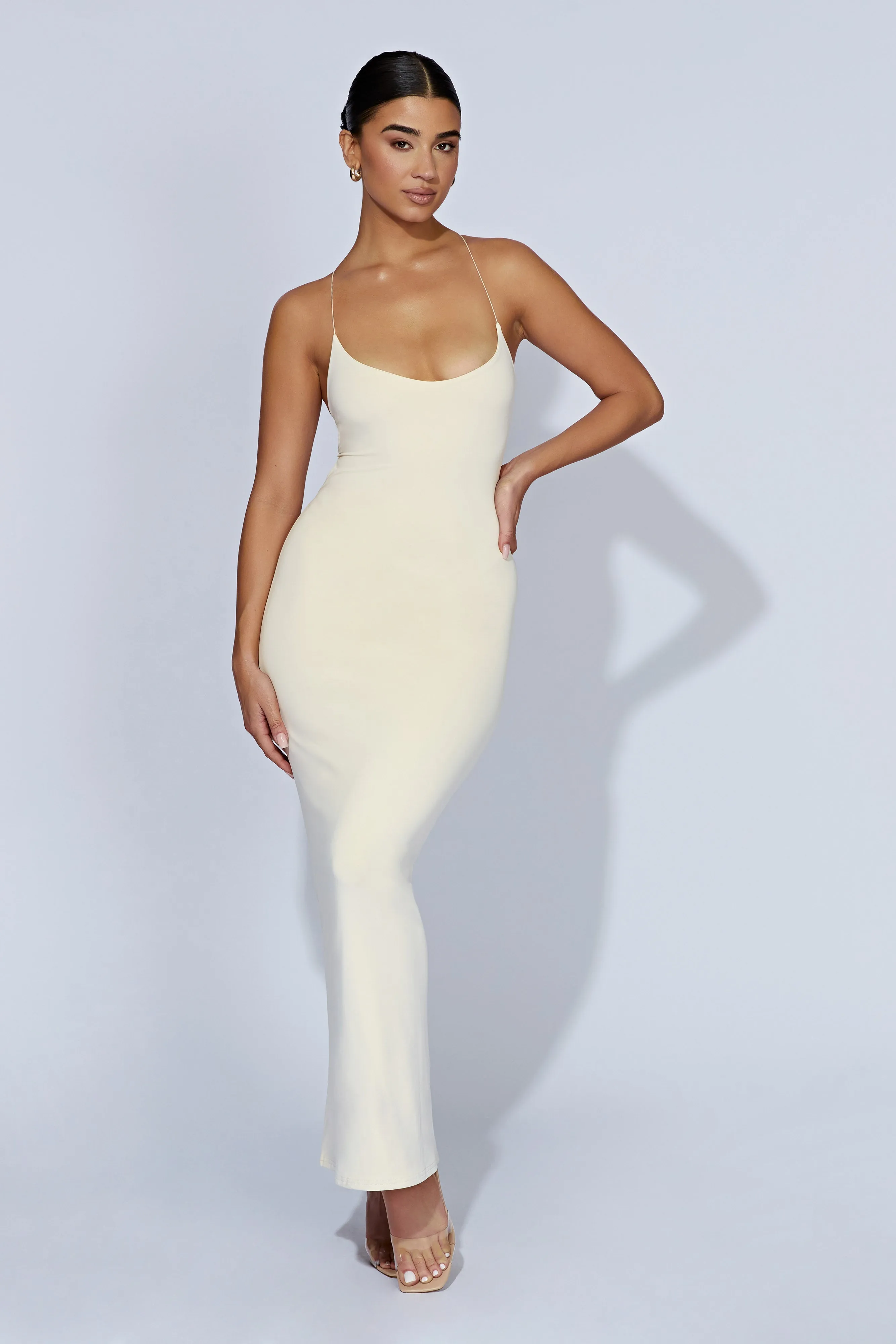 Sabine Backless Maxi Dress - Cream sold by Meshki product image thumbnail 3