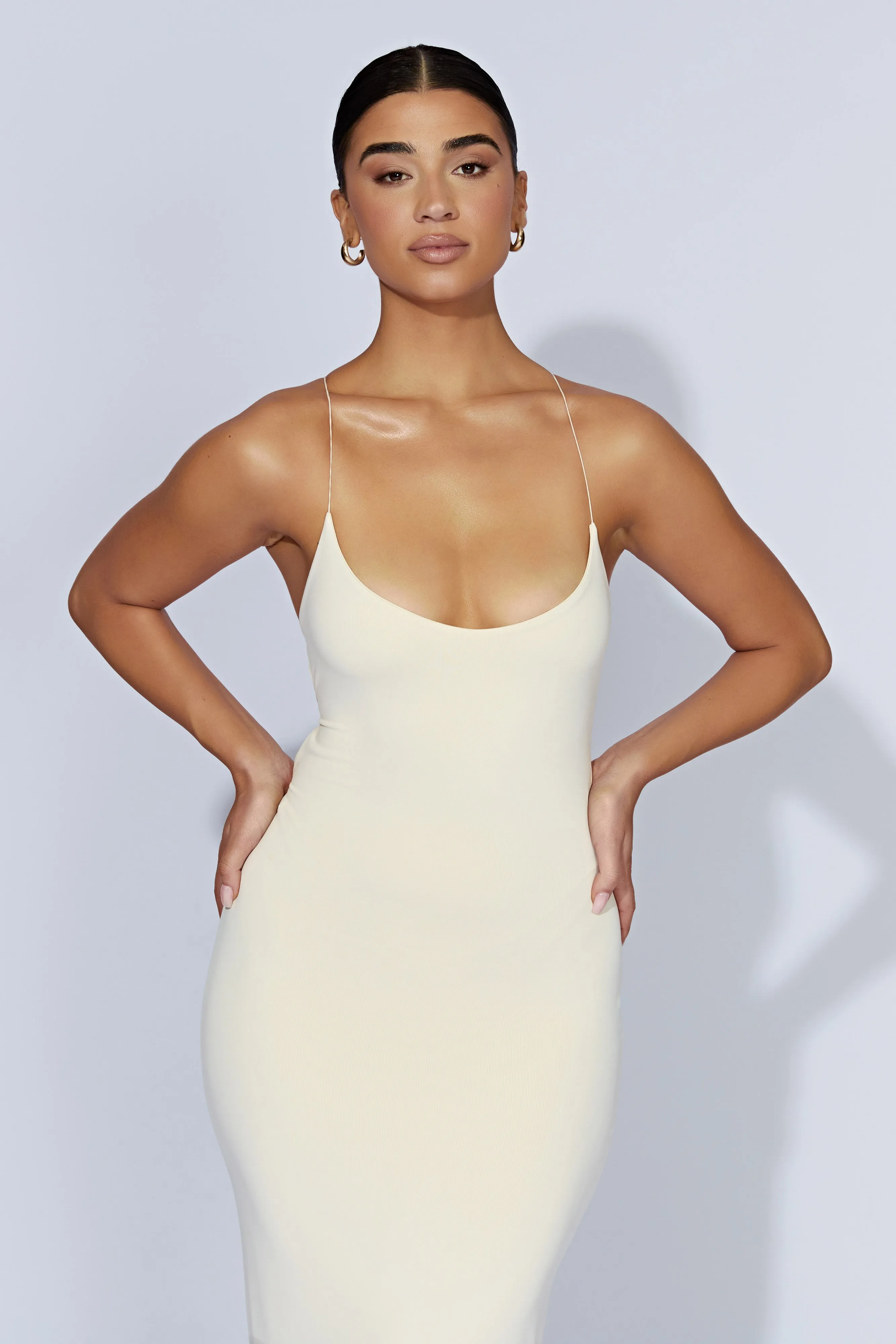 Sabine Backless Maxi Dress - Cream sold by Meshki product image thumbnail 4