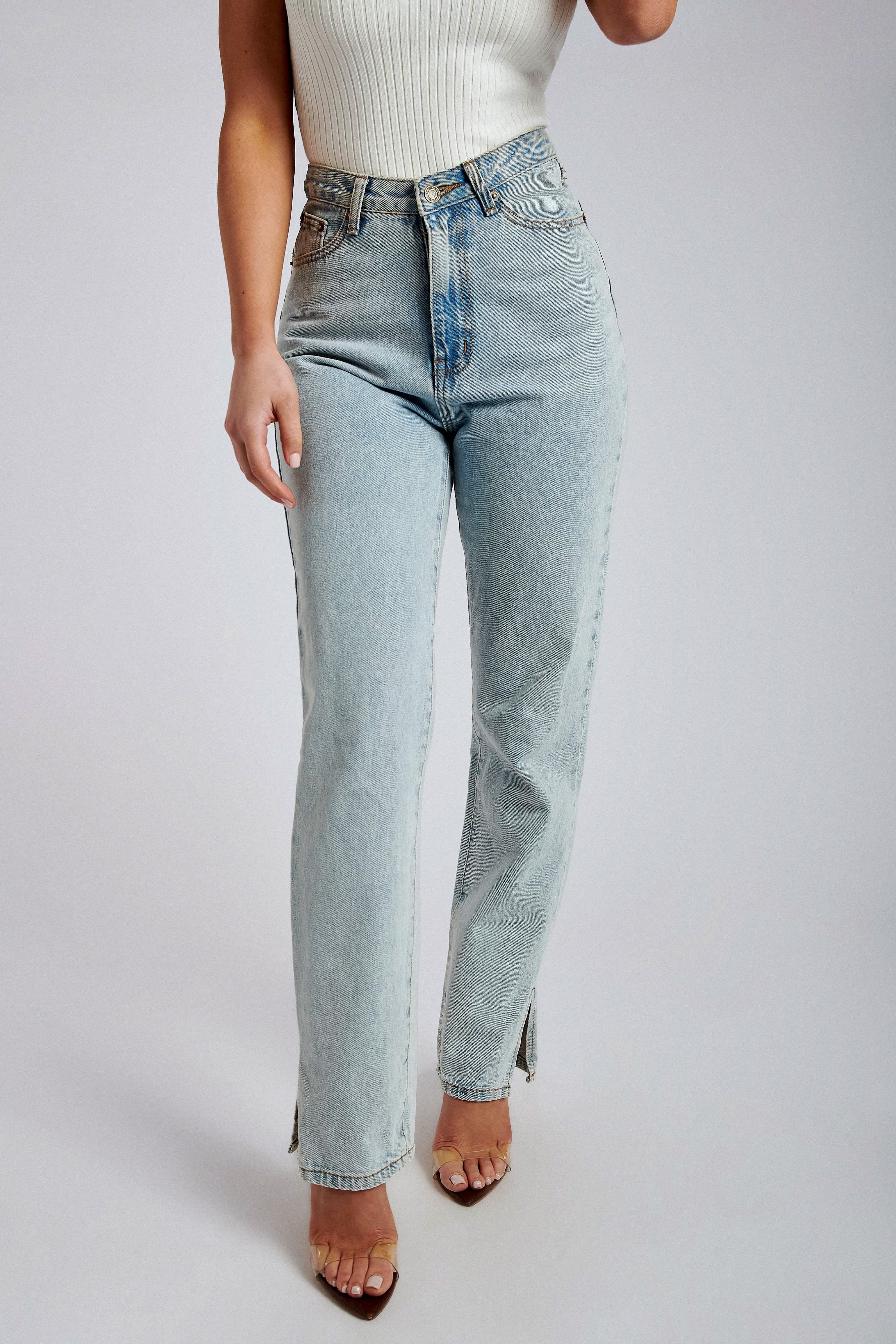 Pia Split Side Wide Leg Jean - Light Blue sold by Meshki product image thumbnail 9