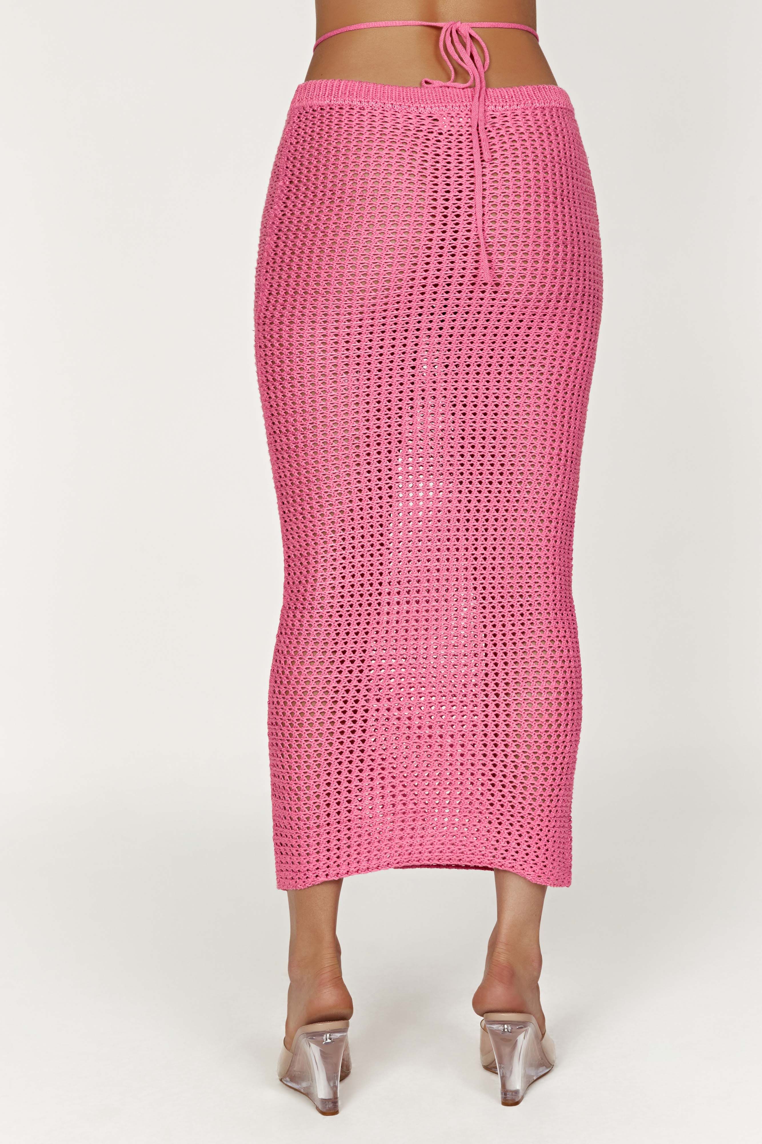 Raquel Crochet Maxi Skirt - Bubblegum Pink sold by Meshki product image thumbnail 4