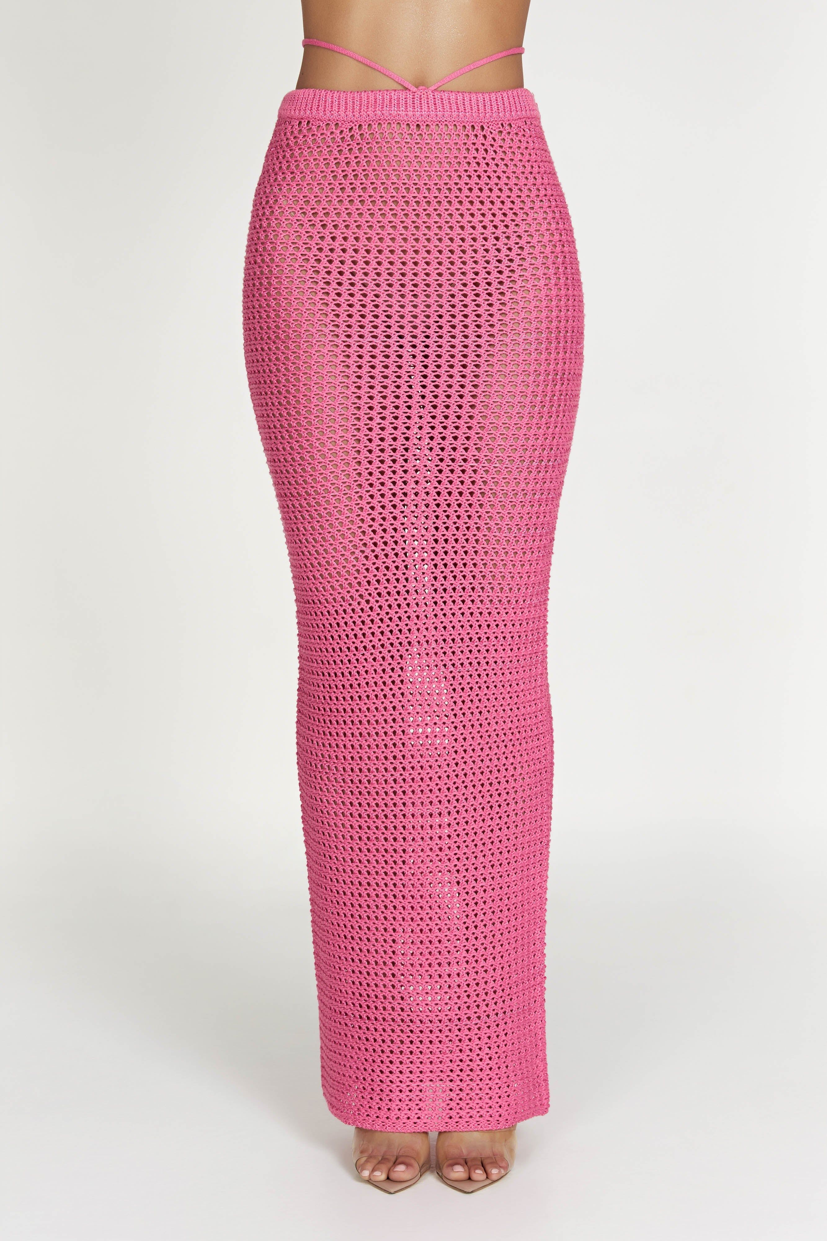 Raquel Crochet Maxi Skirt - Bubblegum Pink sold by Meshki product image thumbnail 9