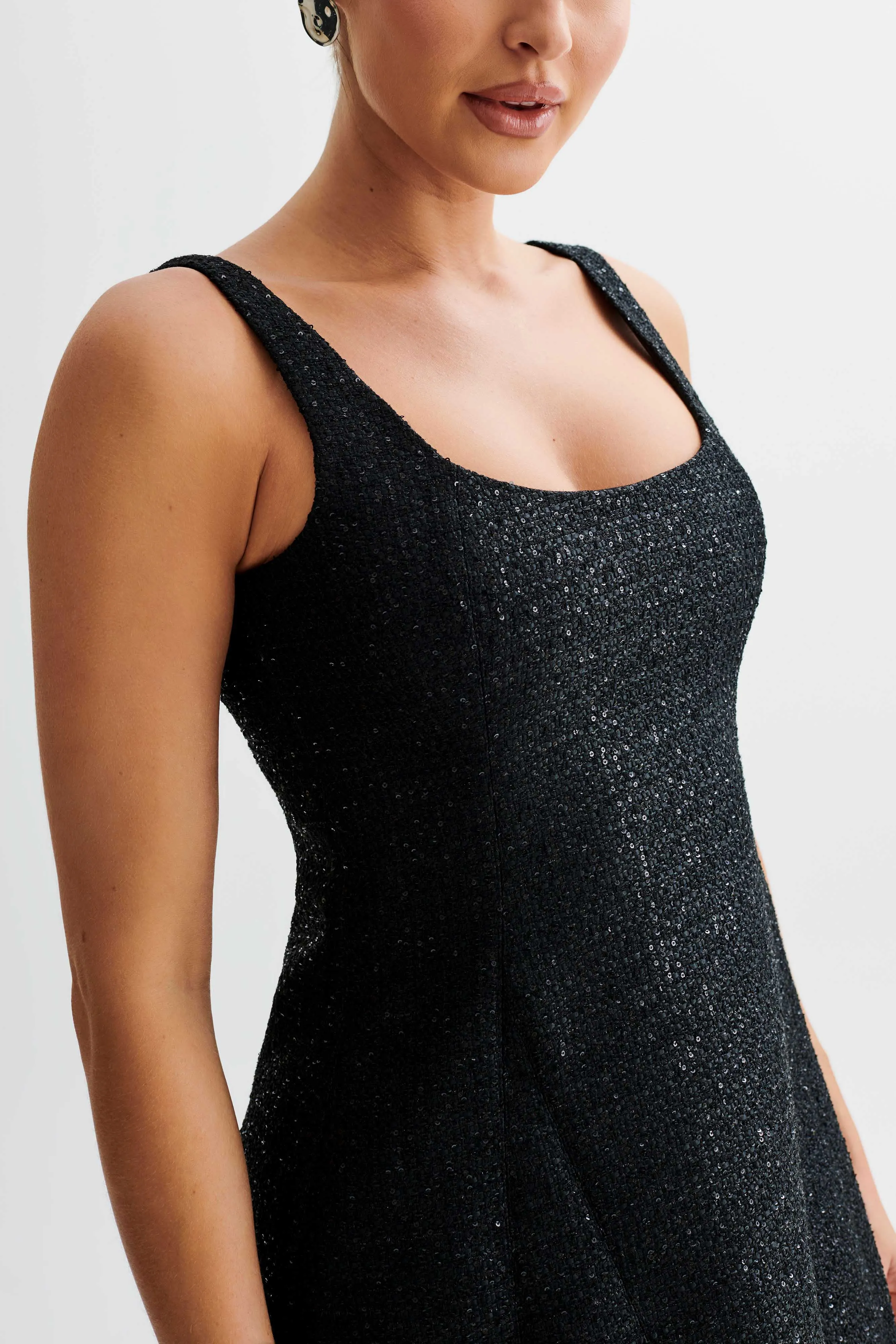 Beth Tweed Mini Dress - Black sold by Meshki product image thumbnail 3