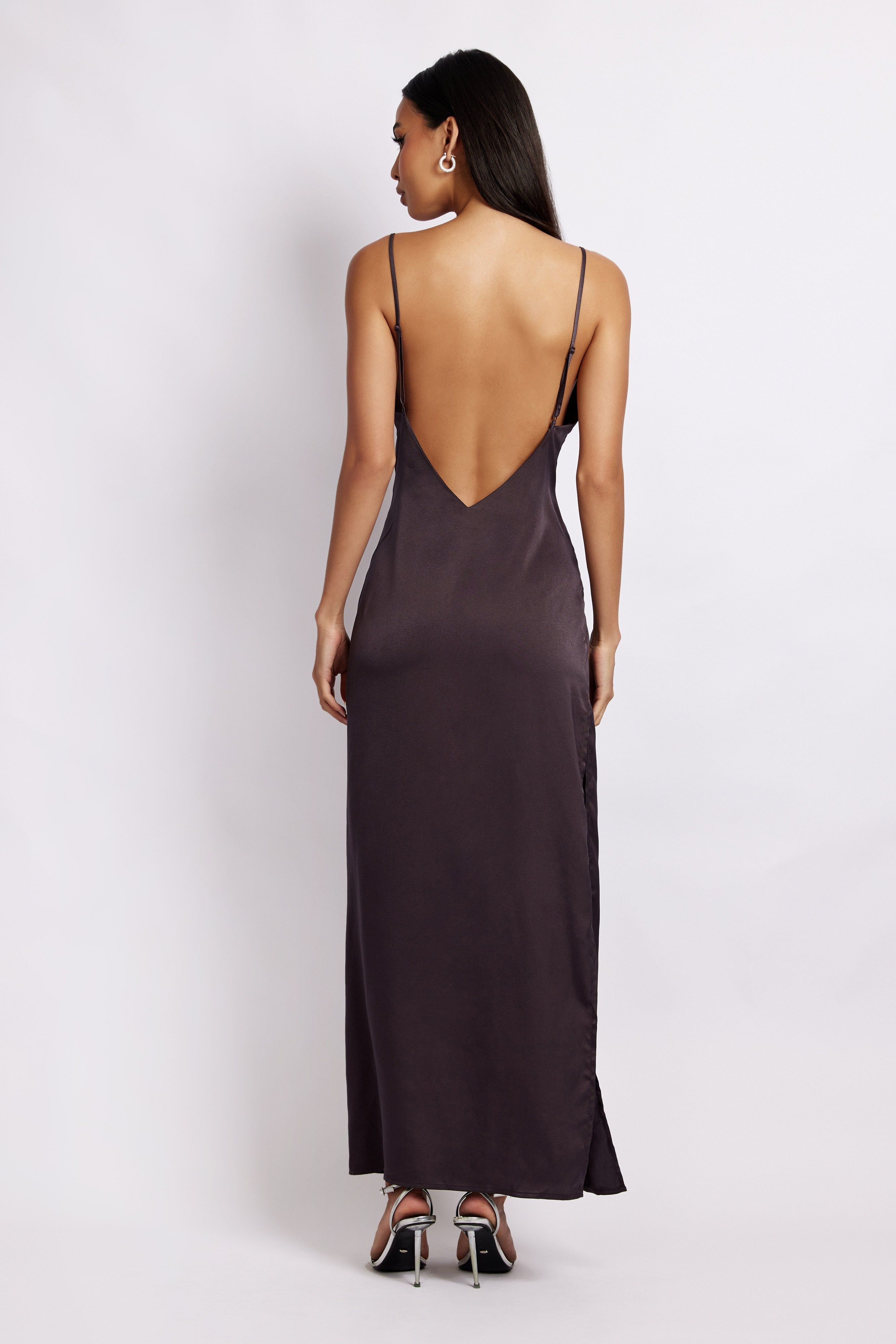 Karissa Side Split Maxi Dress - Charcoal sold by Meshki product image thumbnail 2
