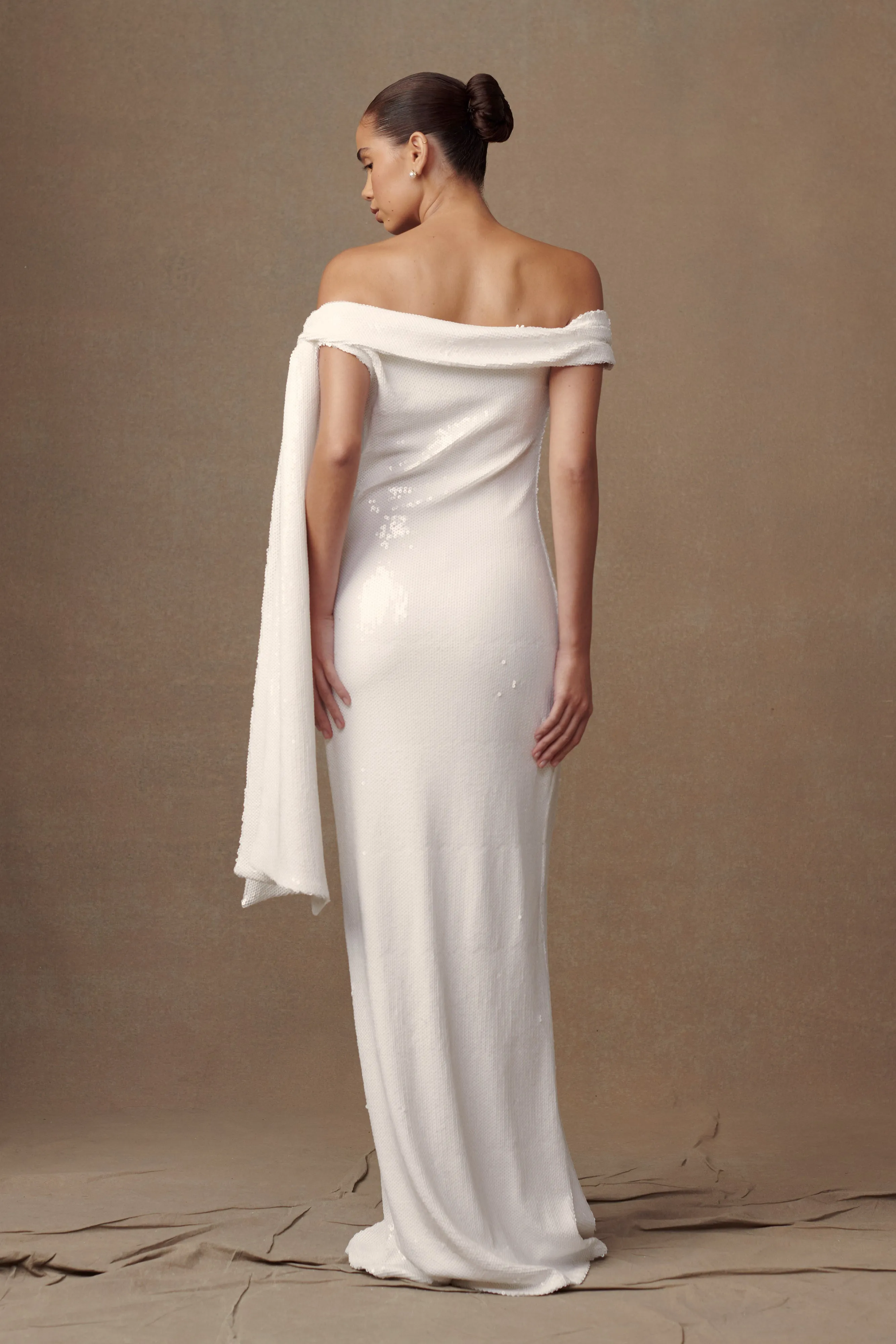 Catarina Sequin Maxi Dress - White sold by Meshki product image thumbnail 5