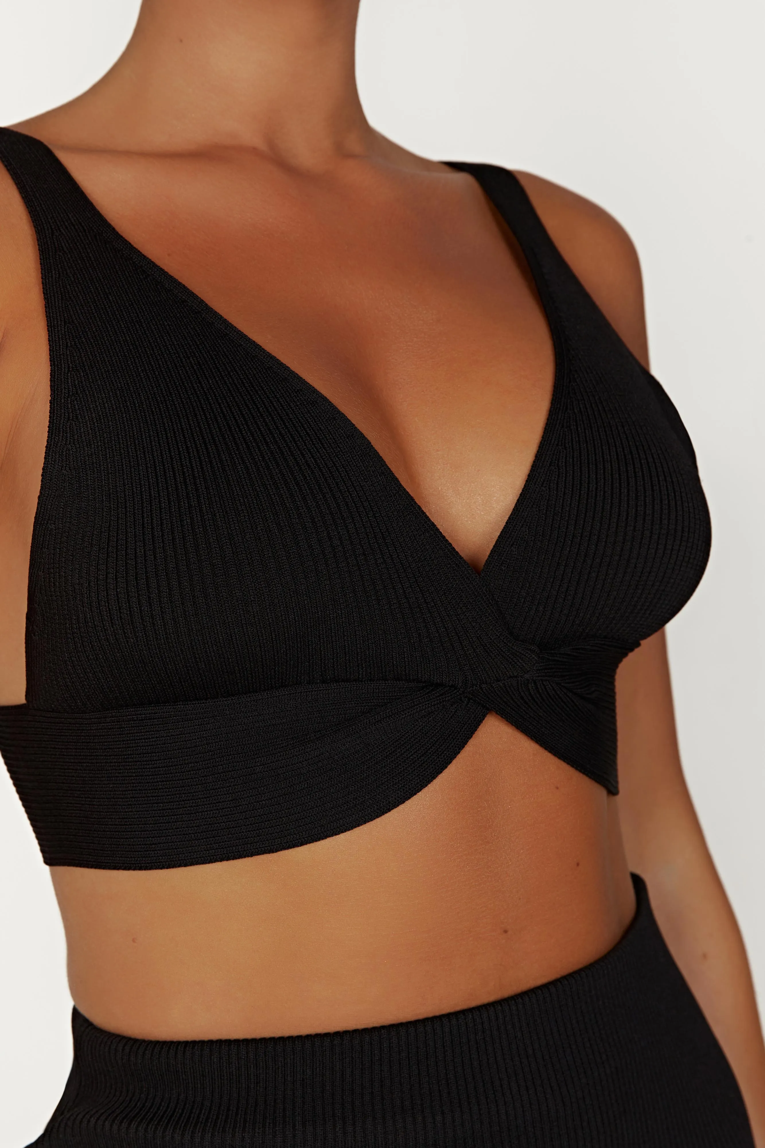 Kaesha Twist Front Knit Top - Black sold by Meshki product image thumbnail 3