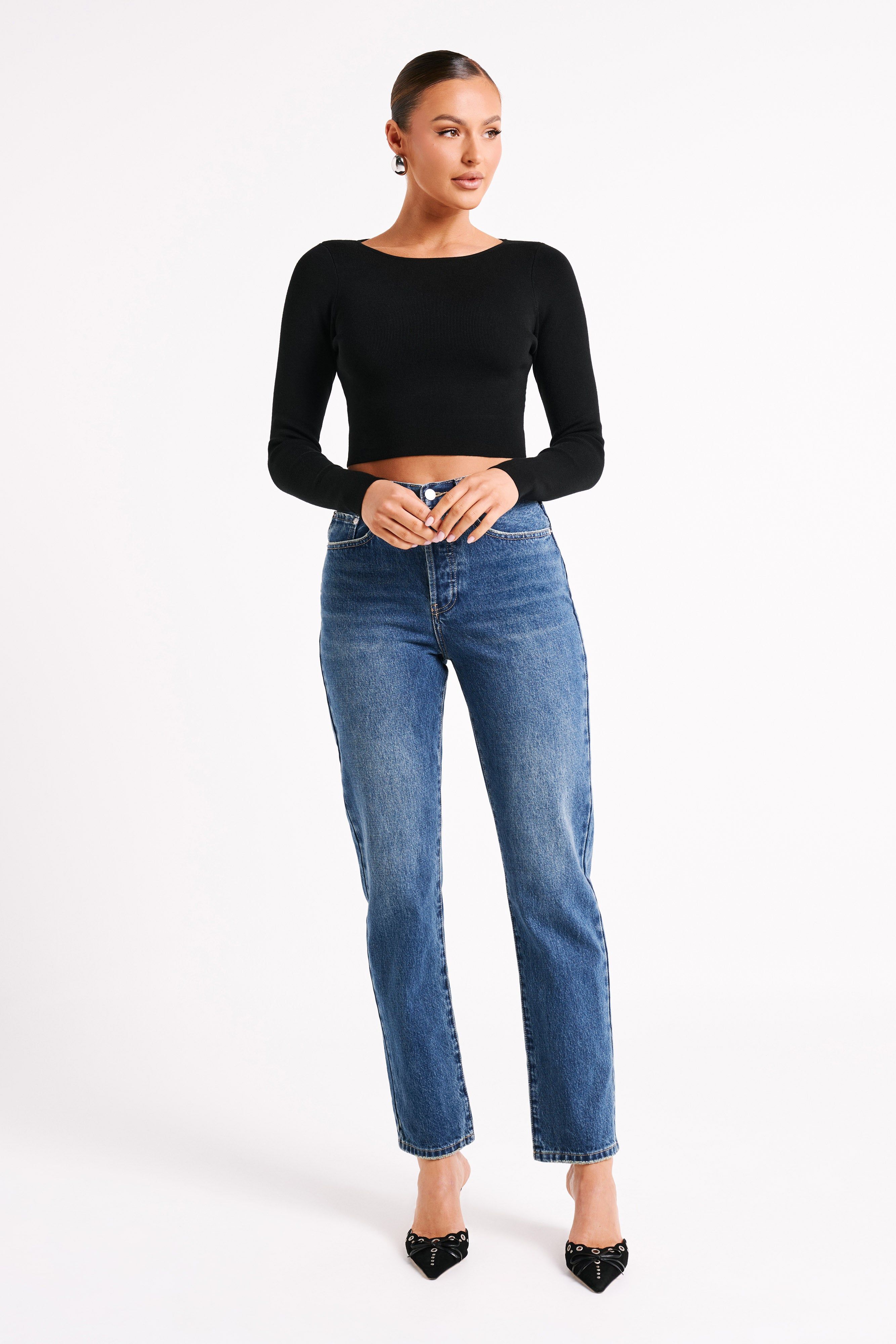 Haisley Long Sleeve Knit Top - Black sold by Meshki product image thumbnail 4